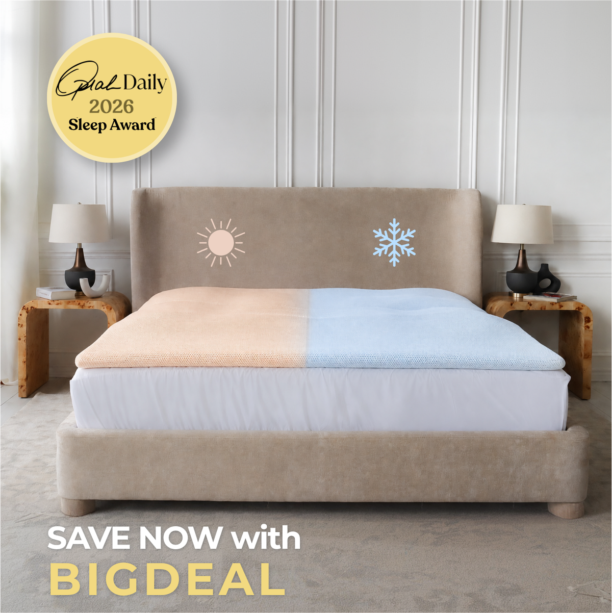 Perfectly Snug Dual Zone Cooling Mattress Topper, The Smart Topper. Night Sweat, Hot flash relief. Perfectly Snug discount code. Cooling Mattress pad.