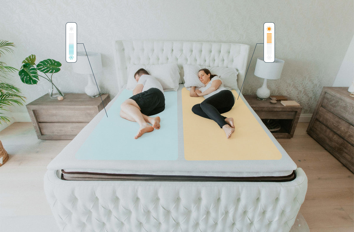 heating and cooling mattress pad helps climate control for partners